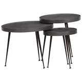 Coffee Table 3 pcs Black Engineered Wood 373639
