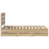Bed Frame with Drawer Sonoma Oak 75 x 190 cm Engineer Wood 3411869