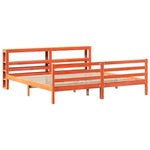 Bed Frame without Mattress Wax Brown 180x200 cm Super King Solid Wood Pine 3305847
