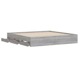 Bed Frame with Drawers without Mattress Grey Sonoma 200x200 cm 3207250
