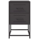 ZNTS Bedside Cabinets 2 pcs Black 36x39x60.5 cm Steel 846459