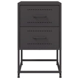 ZNTS Bedside Cabinets 2 pcs Black 36x39x60.5 cm Steel 846459