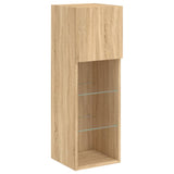 TV Cabinet with LED Lights Sonoma Oak 30.5x30x90 cm 837005