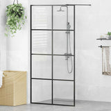 Walk-in Shower Wall with Clear ESG Glass 100x195 cm Black 151035