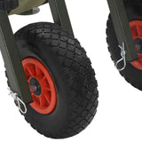 Fishing Trolley Green with 2 Wheels Powder-coated Steel 94870