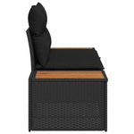 Garden Sofa Black 184 x 62 x 85cm Poly Rattan 42006818
