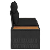 Garden Sofa Black 184 x 62 x 85cm Poly Rattan 42006818
