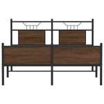 Bed Frame without Mattress Brown Oak 137x190 cm Engineered Wood 4107033