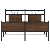 Bed Frame without Mattress Brown Oak 137x190 cm Engineered Wood 4107033
