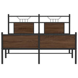 Bed Frame without Mattress Brown Oak 137x190 cm Engineered Wood 4107033