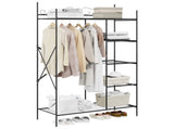Open Wardrobe with Shelf Black 104.5 x 45 x 172 cm Steel 42021358