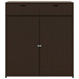 Garden Storage Cabinet Brown 105x55x113 cm Poly Rattan 365564
