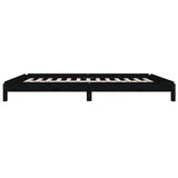 Stack Bed without Mattress Black 75x190 cm Small Single Solid Wood Pine 820411