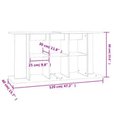 Aquarium Stand Smoked Oak 120x40x60 cm Engineered Wood 833596