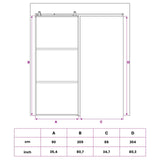 Sliding Door 90 x 205 cm Tempered Glass and Aluminium 42054109