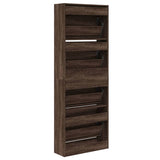 Shoe Cabinet Brown Oak 60x21x163.5 cm Engineered Wood 839909