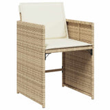11 Piece Garden Dining Set with Cushions Beige Poly Rattan 3211120