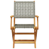 Garden Chairs 2 pcs Grey Solid Wood Acacia and Poly Rattan 367664