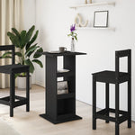 ZNTS Bar Table with Storage Black 60x60x102 cm Engineered Wood 854329