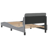 Bed Frame "Dover" Light Grey 100x190 cm Fabric 373265