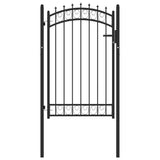 ZNTS Fence Gate with Spikes Steel 100x150 cm Black 146380