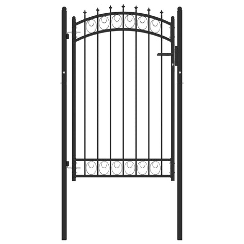 ZNTS Fence Gate with Spikes Steel 100x150 cm Black 146380