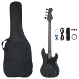 Electric Bass Guitar for Beginner with Bag Black 4/4 46" 70185