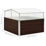 ZNTS Greenhouse Brown 100x100x85 cm Galvanised Steel 45711