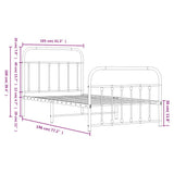 Bed Frame Black Powder-Coated Steel Single Bed Frame 352590