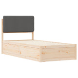 Bed Frame with Upholstered Headboard Dark Grey 80 x 200 cm 877660