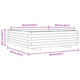 Garden Planter 90x90x26.5 cm Solid Wood Pine 847313