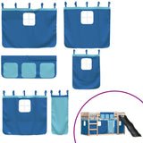 Bunk Bed without Mattress with Slide and Curtains Blue 80x200 cm 3284117