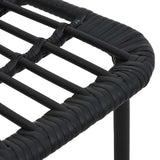 Dining Set Black Poly rattan, powder-coated steel, glass 3060253