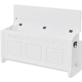 ZNTS Storage Bench Baroque Style MDF White 242646