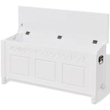 Storage Bench Baroque Style MDF White 242646