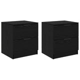 Bedside Cabinet 2 pcs Black Oak 45 x 39 x 50cm Engineered Wood 880509
