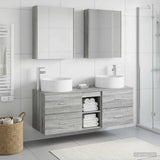 Bathroom Furniture Set 5 pcs Grey Sonoma 49.5 x 44.5 x 65.5 cm 3407092