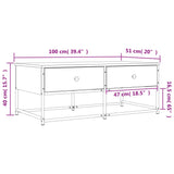 ZNTS Coffee Table Black 100x51x40 cm Engineered Wood 833970