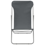 Folding Beach Chairs 2 pcs Steel and Oxford Fabric Grey 44361