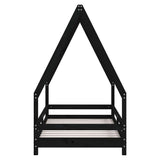 Kids Bed Frame Black 80x160 cm Solid Wood Pine 834491