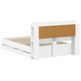 Bed Frame with Storage White 150 x 200 cm Engineered Wood 3434057