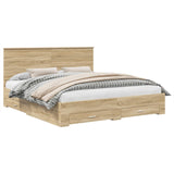 Bed Frame with Drawer Sonoma Oak 180 x 200 cm Engineered Wood 3411273
