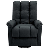 Stand-up Massage Recliner Dark Grey Fabric 321784