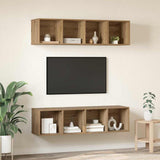 TV Cabinet Set Wall-mounted 3 pcs Artisan Oak Engineered Wood 3393413