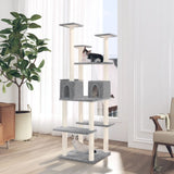 Cat Tree with Sisal Scratching Posts Light Grey 167 cm 171610