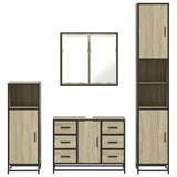 4 Piece Bathroom Furniture Set Sonoma Oak Engineered Wood 3301201