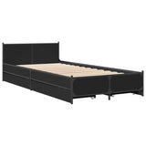 Bed Frame with Drawers without Mattress Black 90x200 cm 3279967