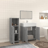 ZNTS 3 Piece Bathroom Furniture Set Grey Sonoma Engineered Wood 3154407