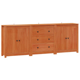 Sideboard with Drawer 3 pcs Wax Brown Solid Pine Wood 3424977