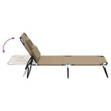 Folding Sun Lounger Taupe Oxford Fabric&Powder-coated Steel 360179